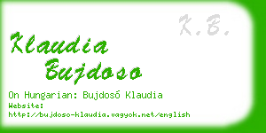 klaudia bujdoso business card