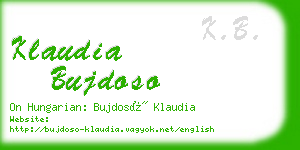 klaudia bujdoso business card
